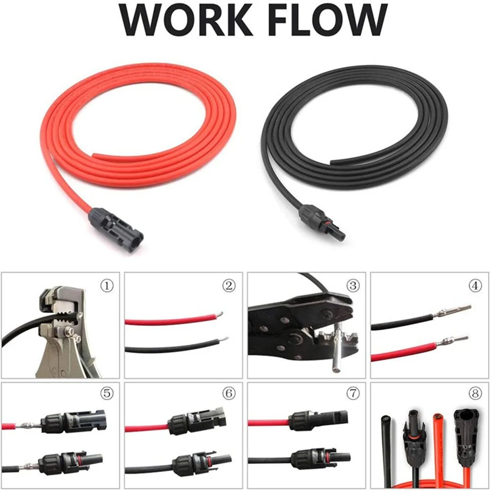 12AWG 16.4FT Solar Extension Cables Wires with Female and Male MC4 Connectors - Image 4