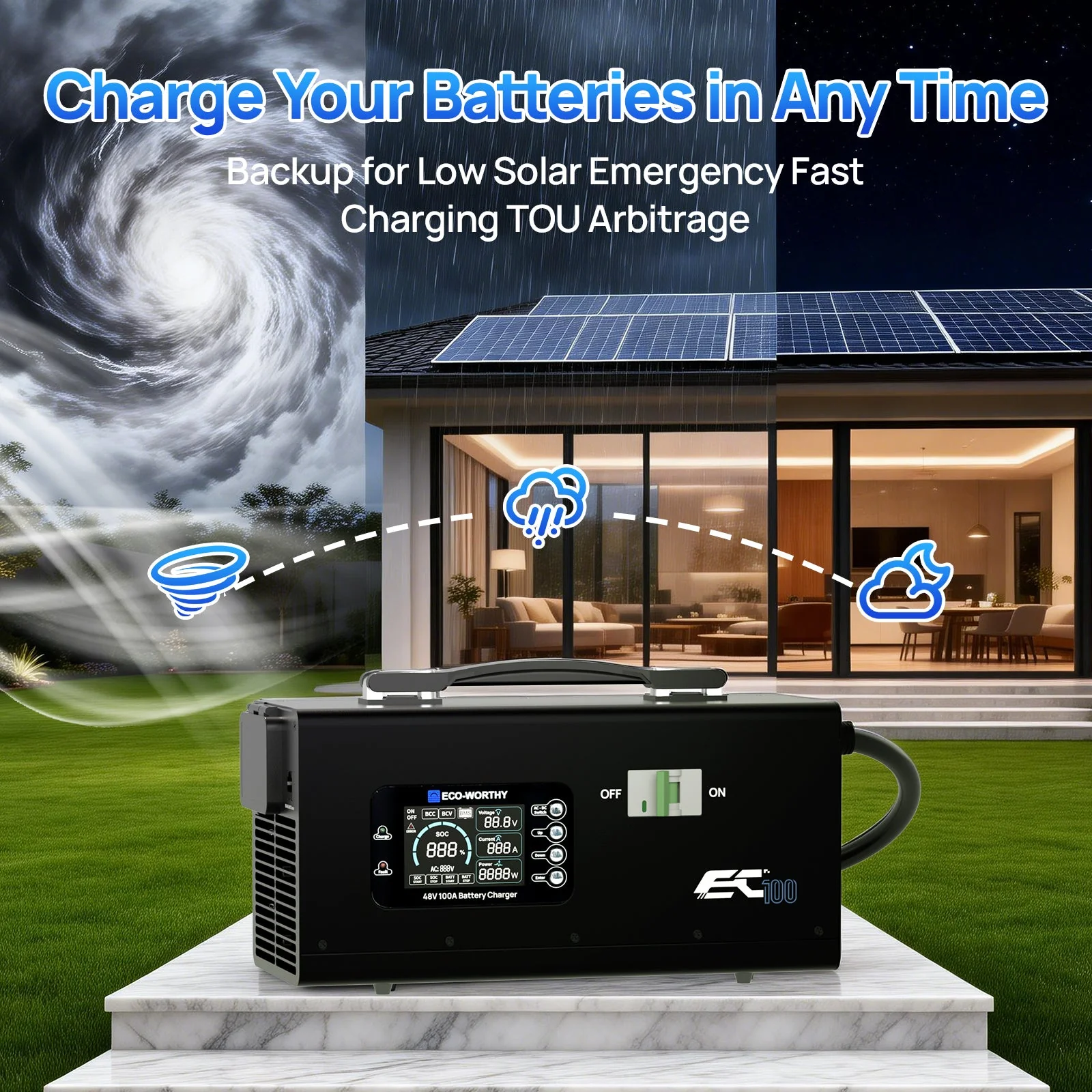 EC100 48V 100A Battery Charger | 5.78KW Max Output | Soft Start |120V 240V AC Input - Image 3