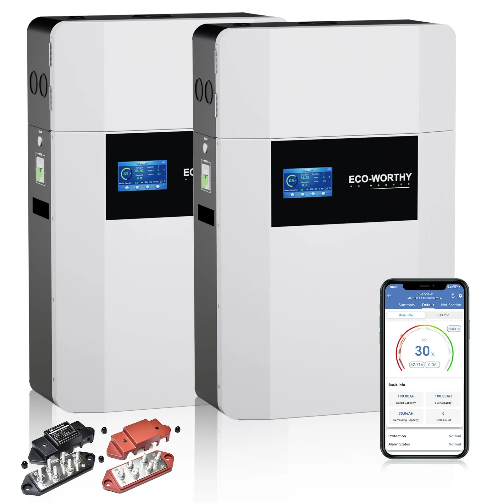 Eco-Worthy 48V 100AH Wall-Mount Lithium Battery LiFePO4 With Conduit Box | -4℉ Charge Available | Bluetooth & WiFi | 10 Years Warranty - Image 10