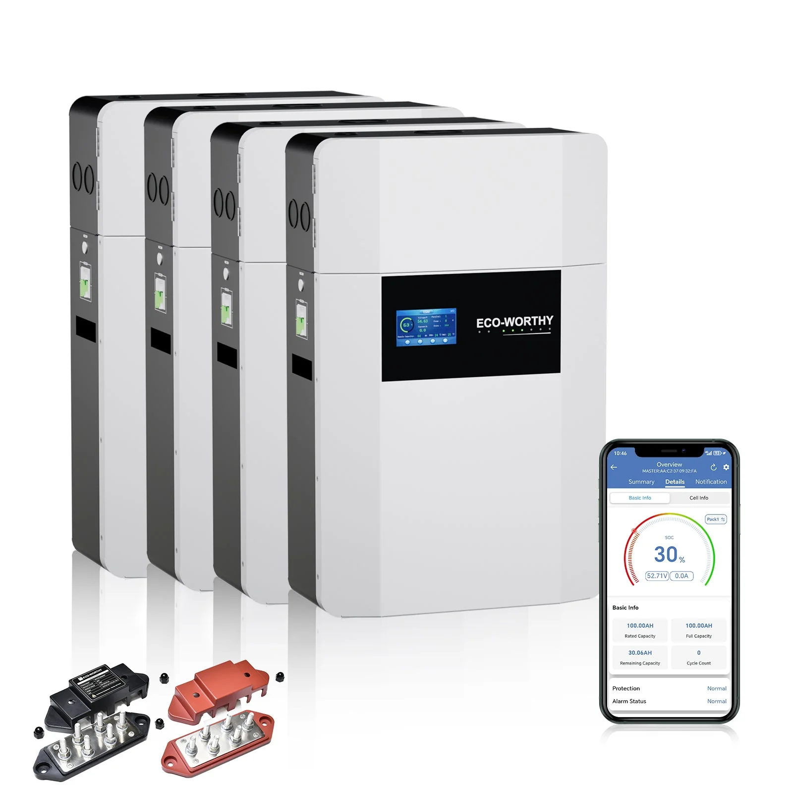 Eco-Worthy 48V 100AH Wall-Mount Lithium Battery LiFePO4 With Conduit Box | -4℉ Charge Available | Bluetooth & WiFi | 10 Years Warranty - Image 11