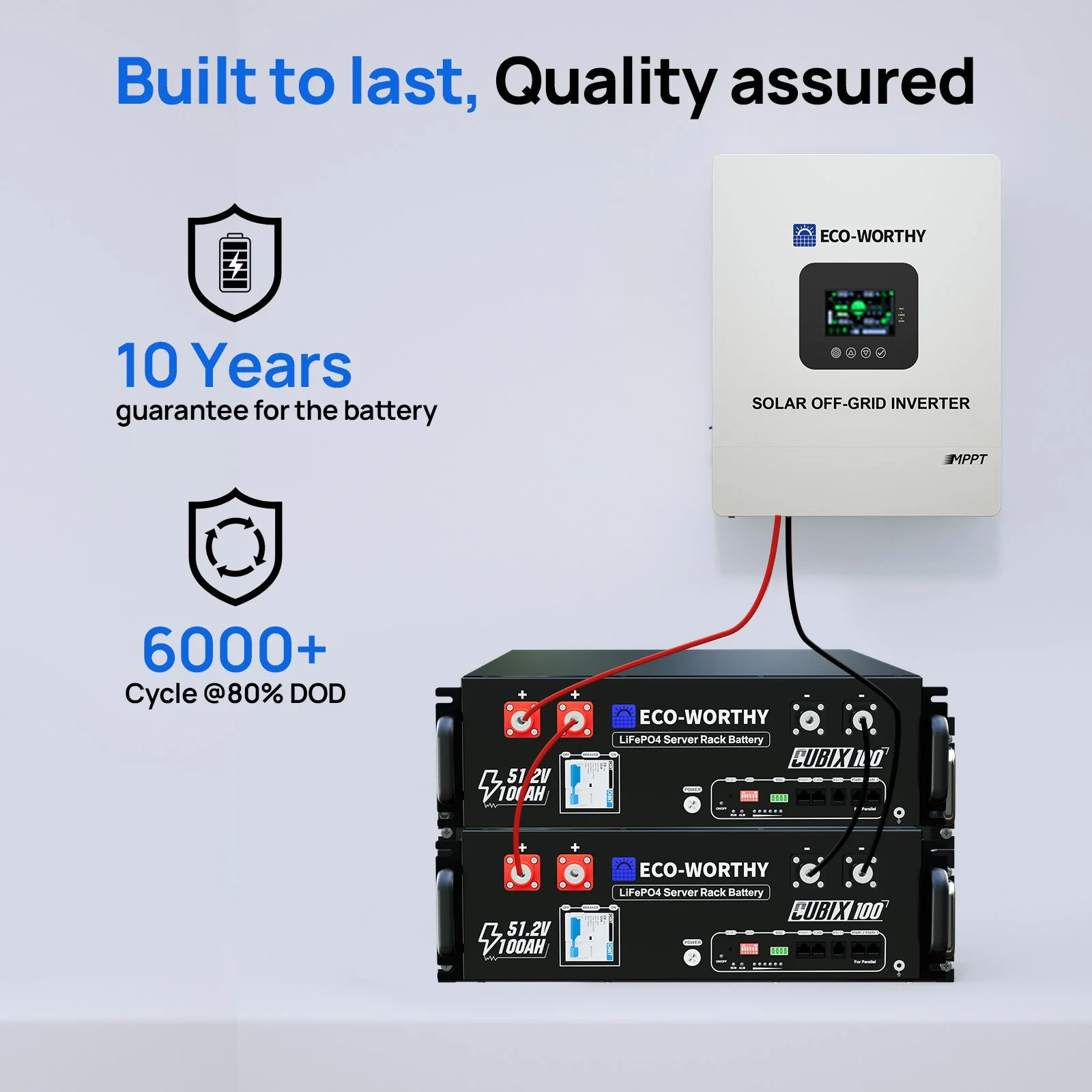 Eco-Worthy Off Grid Home Power Bundle | 5kW Inverter with 48V 100AH Server Rack Battery - Image 11
