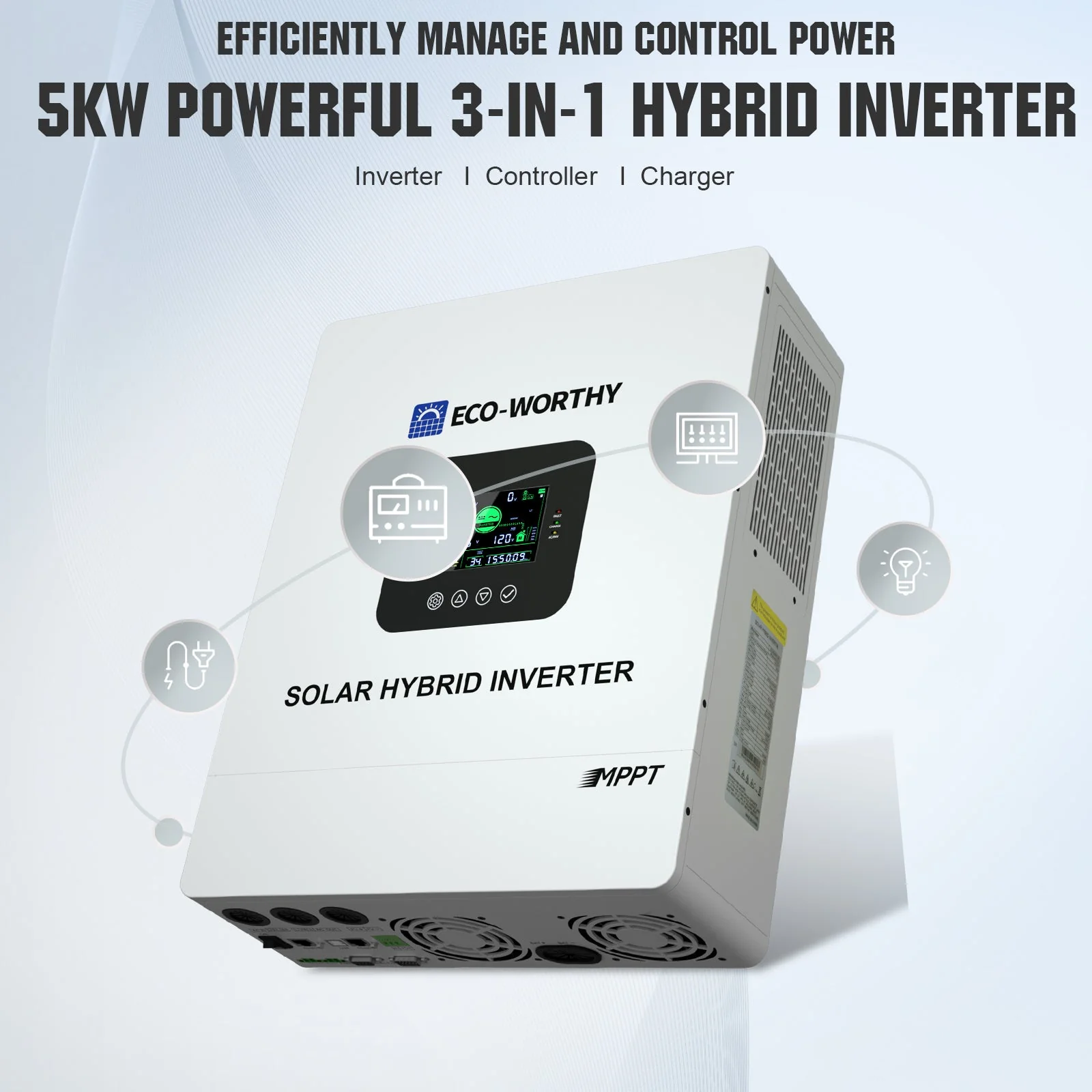 Eco-Worthy Off Grid Home Power Bundle | 5kW Inverter with 48V 100AH Server Rack Battery - Image 8