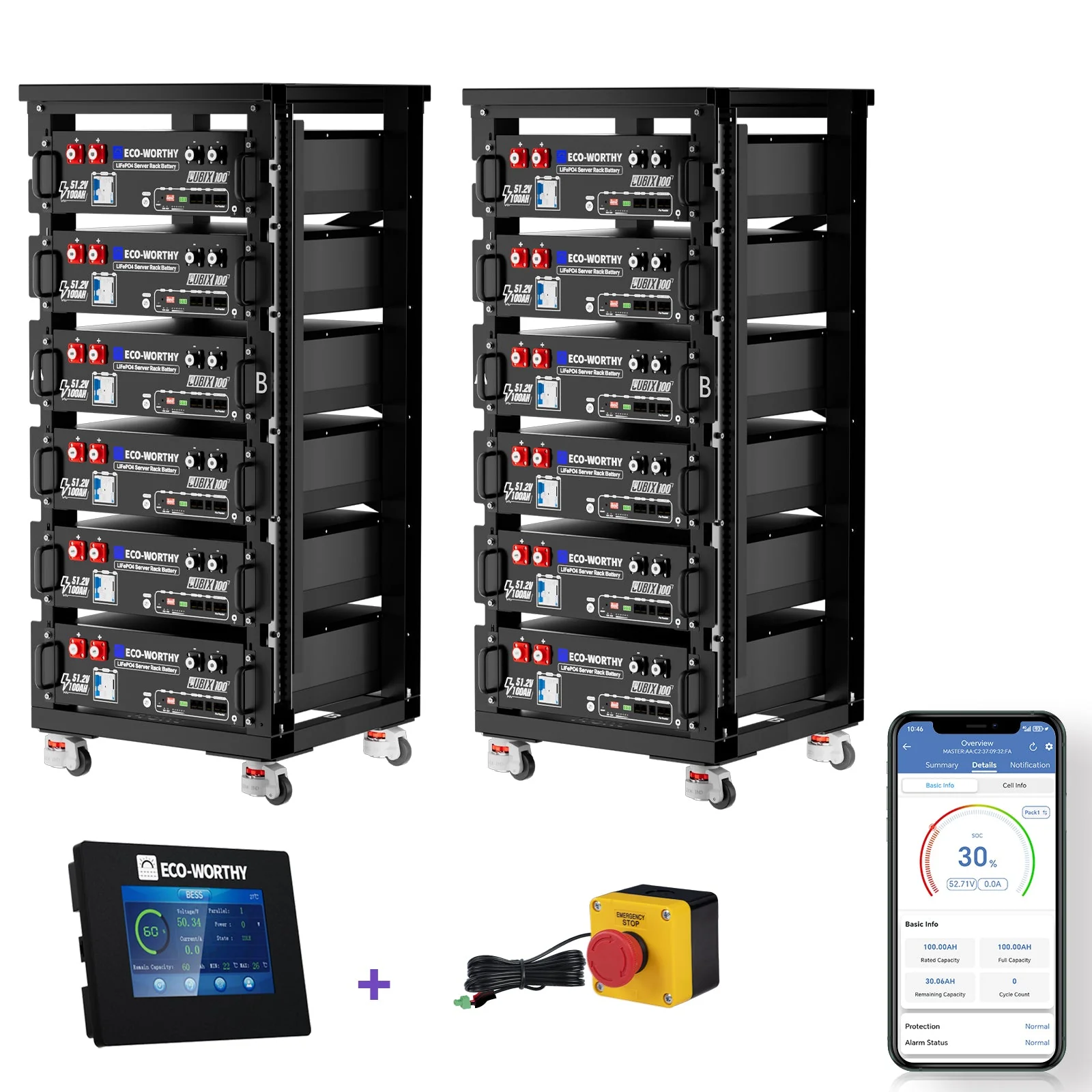Eco-Worthy Cubix100 48V 100Ah Server Rack Battery | Bluetooth & WiFi | 10 Years Warranty | UL9540 | UL1973 | UL9540A | CEC Listed - Image 16