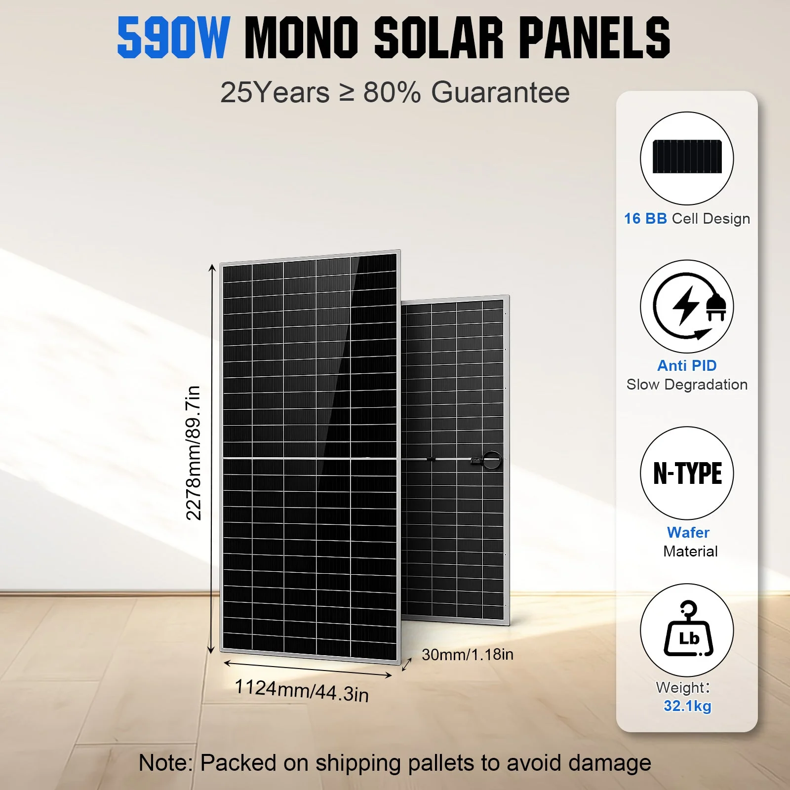 ECO-WORTHY 590W Bifacial N-Type Solar Panels - Image 6