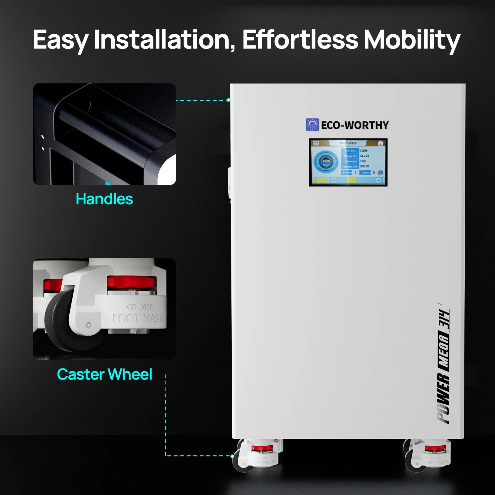 Eco-Worthy 10kW Home Backup Solar Power Bundle | PowerMega 314 51.2V 314Ah Battery and 48V 10000w Off Grid Inverter - Image 6