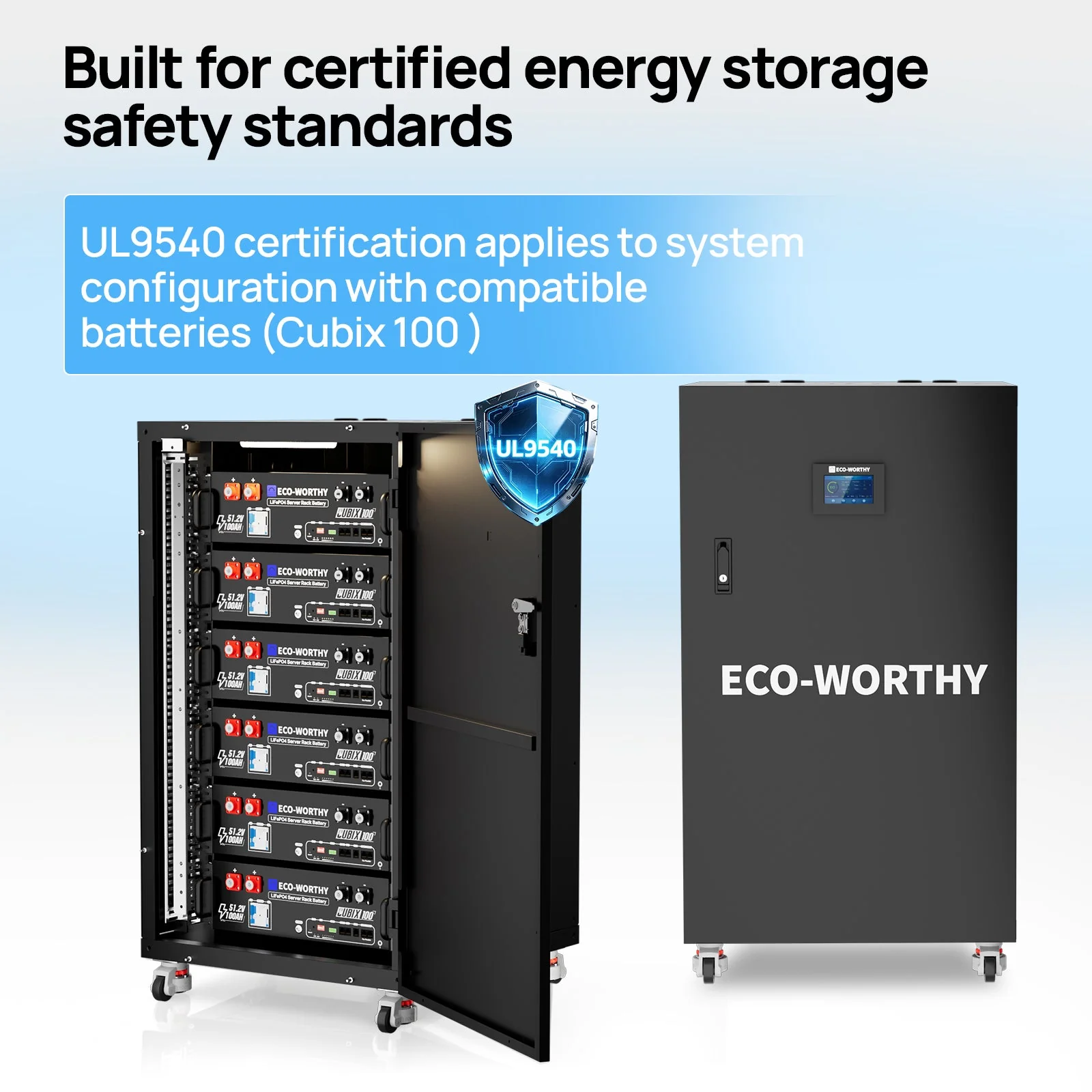 ECO-WORTHY RACK6 V3 Server Rack Battery Cabinet, Enclosed Energy Storage Rack with 600A Busbar - Image 3