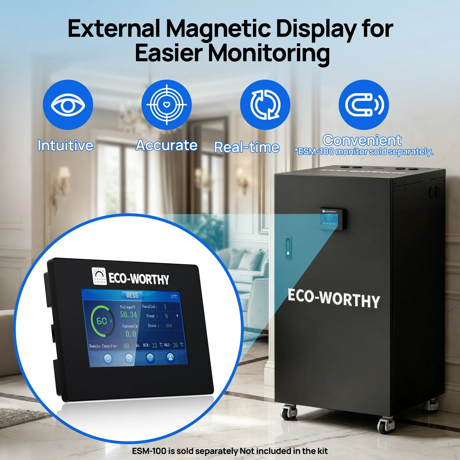 ECO-WORTHY RACK6 V3 Server Rack Battery Cabinet, Enclosed Energy Storage Rack with 600A Busbar - Image 6