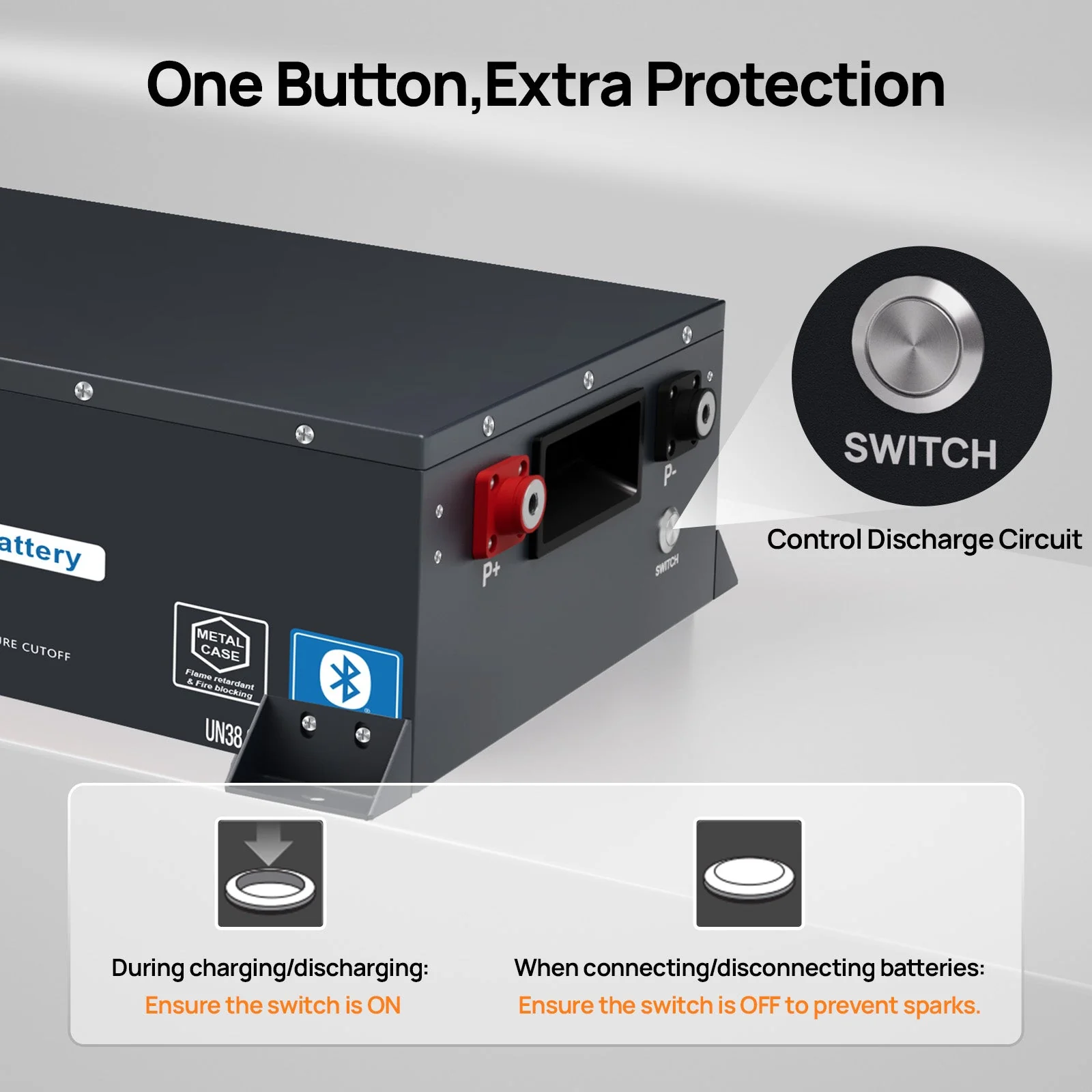 ECO-WORTHY 24V 100Ah Metal Case LiFePO4 Lithium Battery Bluetooth Low-Temp Protection - Image 3